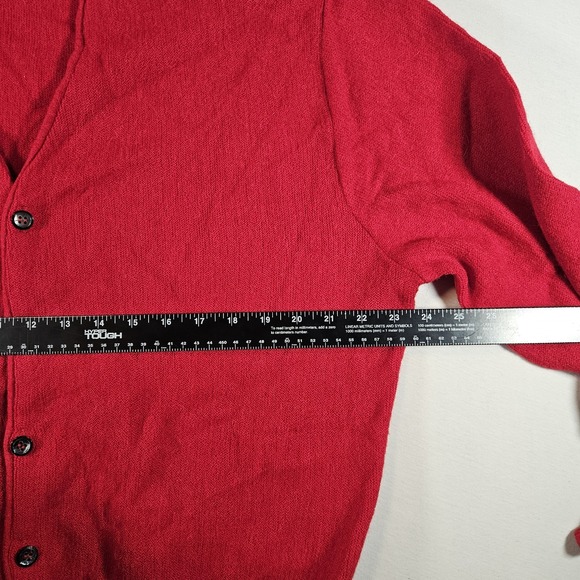 Vintage Robert Bruce Arnold Palmer Cardigan Sweater Alpaca Wool Mens XL Red 60s - Picture 5 of 5